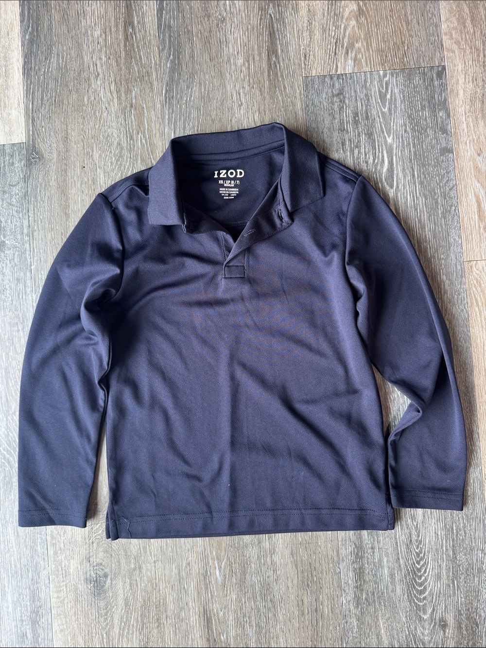 Izod Boys Long Sleeve Polo in Navy Blue